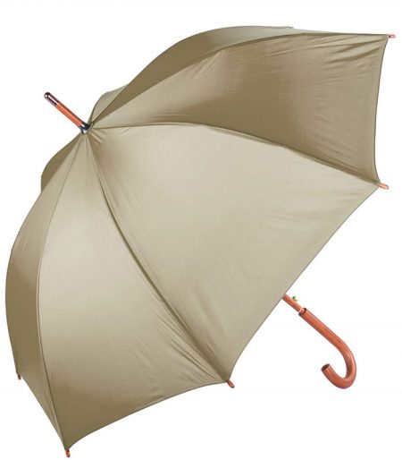 Promotional 48 Inch Arc Automatic Open Hotel Fashion Umbrella with Wood Curved Handle