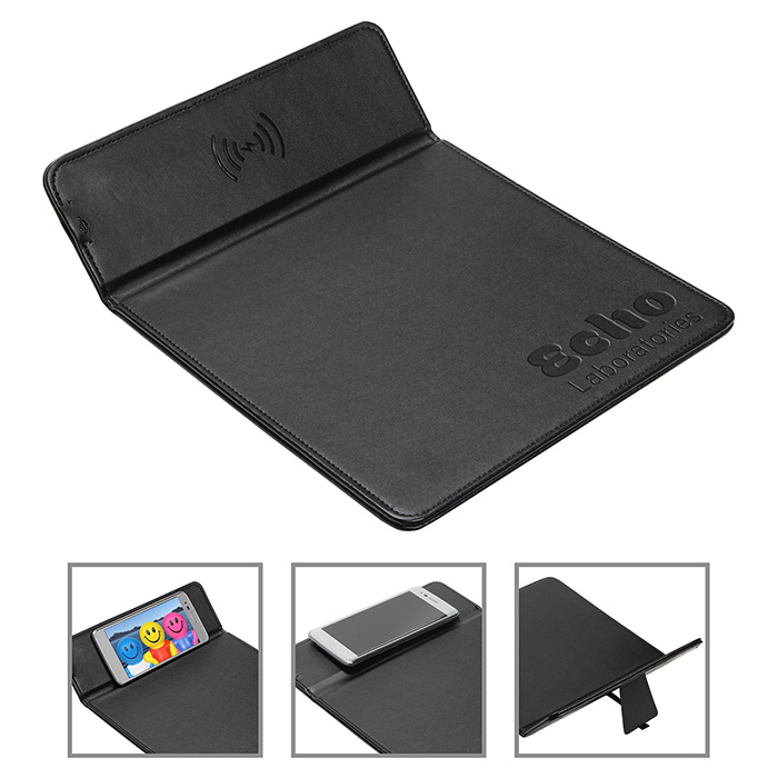Custom Logo Accord Wireless Charger Mouse Pad with Kickstand