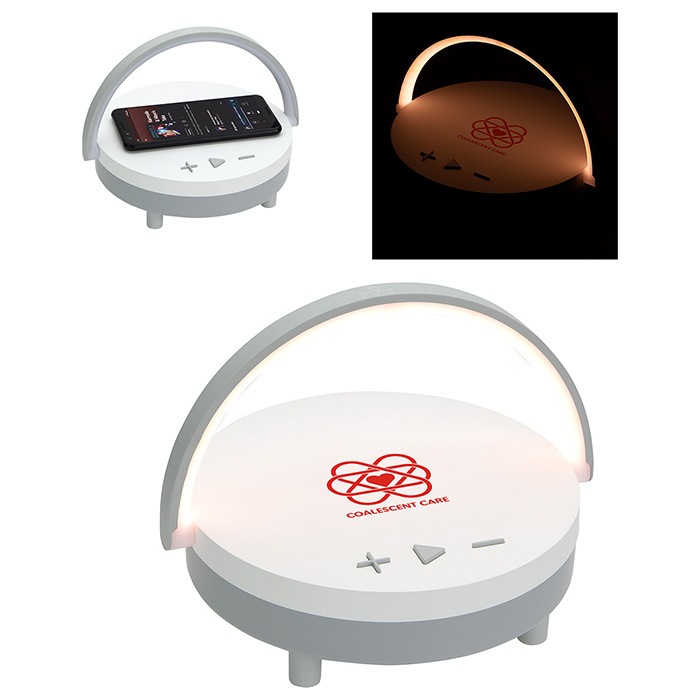 Custom Logo Archway Wireless Speaker with 5W Wireless Charger and Touch Light