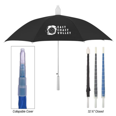 Logo Printed Promotional Automatic Open Umbrella with Collapsible Cover 46 Inch Arc