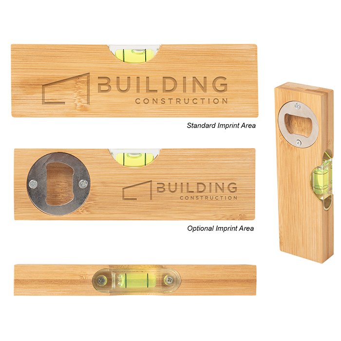 Bamboo Level with Bottle Opener with Logo