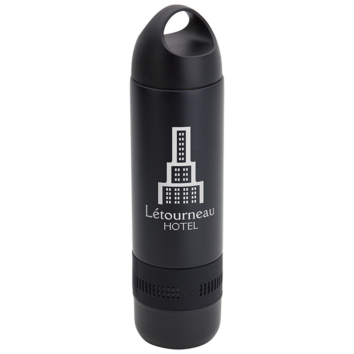 Promotional Printed Logo Bayou 14 oz Combo Water Bottle & Wireless Speaker