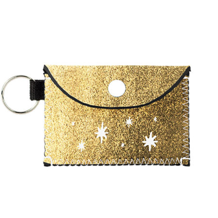 Bend and Snap Metallic Neoprene Pouch for Keys and Cards Logo Customized