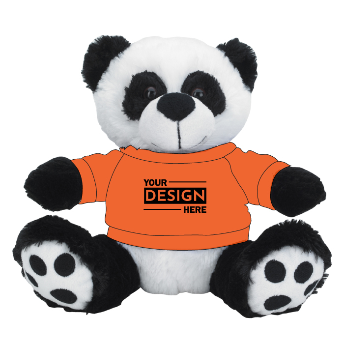 Custom Printed Big Paw Panda Stuffed Plush Toy 8"