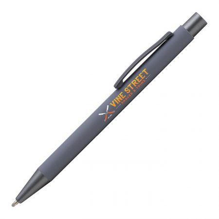 Promotional Custom Logo Bowie Softy Click Pen - Full Color Imprint