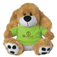 Promotional Custom Logo Brown Stuffed Plush Big Paw Dog 8inch