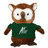 Promotional Custom Logo Brown Stuffed Plush Hoot Owl 6inch