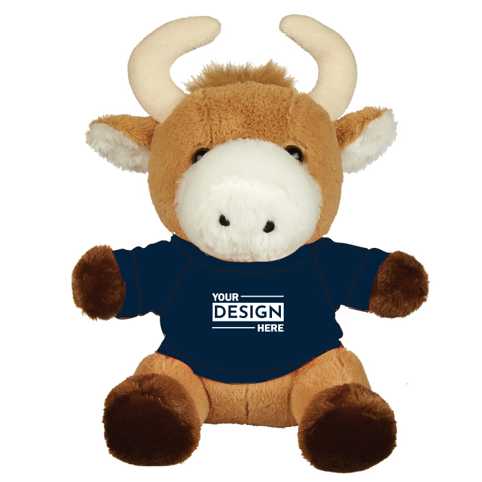 Custom Bull Stuffed Plush Toy 6″ with Printed Logo