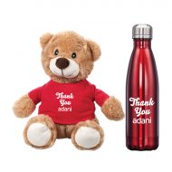 Promotional Branded Chester Teddy Bear Stuffed Plush Toy with Water Bottle Gift Set