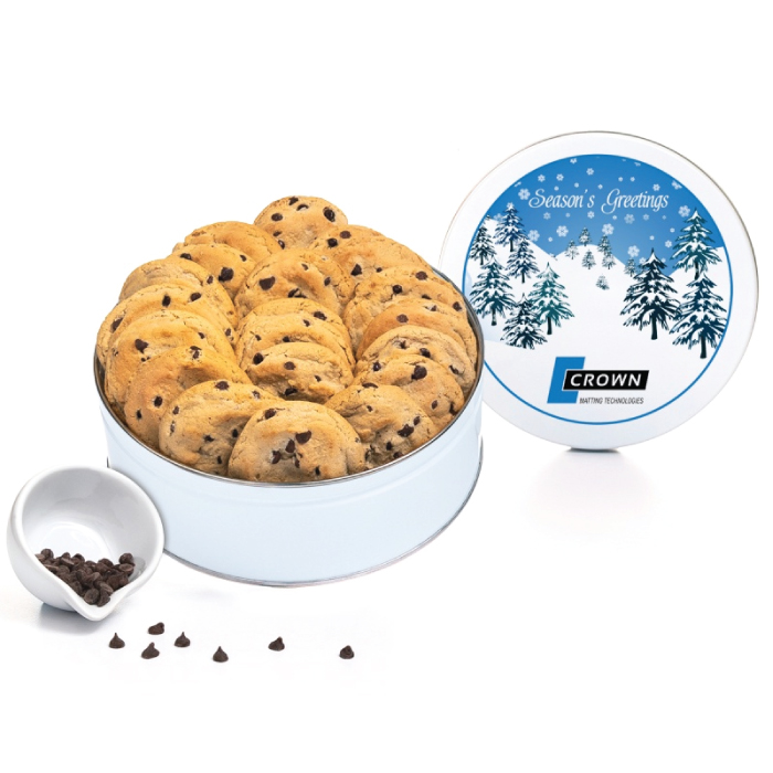 Custom Chocolate Chip Cookies in Tin with Logo