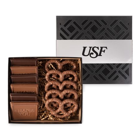 Customizable with Logo Chocolate Cookies and Pretzels Set in Gift Box