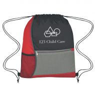 Promotional Logo Color Block Drawstring Bag