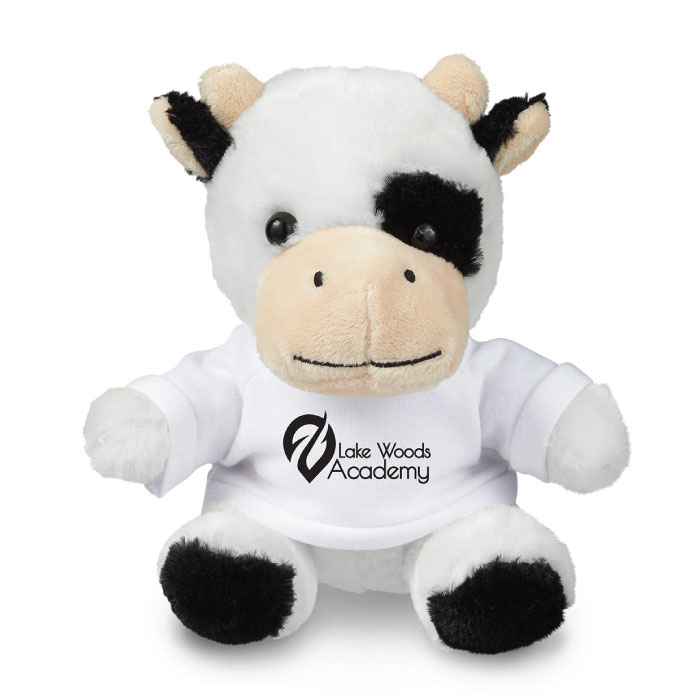 Personalized 7" Plush Cow Stuffed Animals with Logo