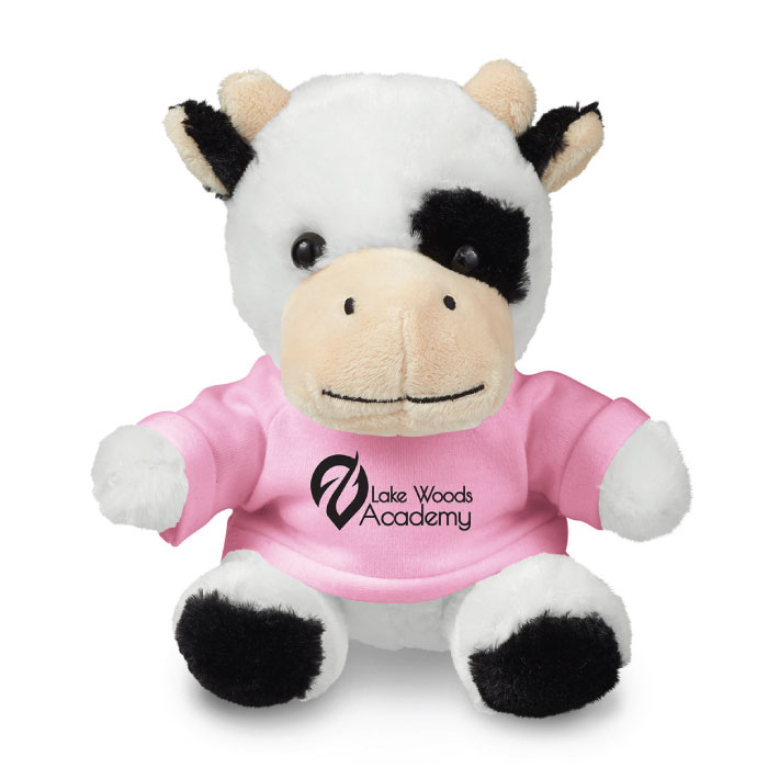Personalized 7" Plush Cow Stuffed Animals with Logo