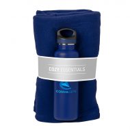 Custom Logo Cozy Essentials Water Bottle & Blanket Gift Set