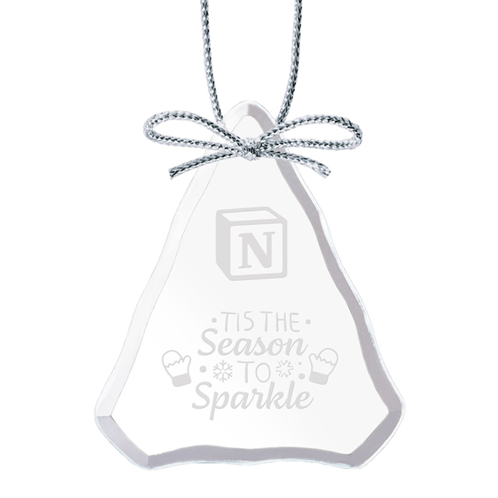 Crystal Tree Holiday Ornament – Deep Etch with Logo