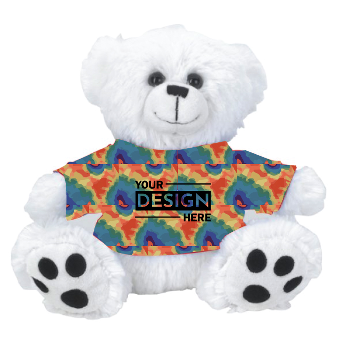 Custom printed Big Paw White Teddy Bear Plush Toy with Logo