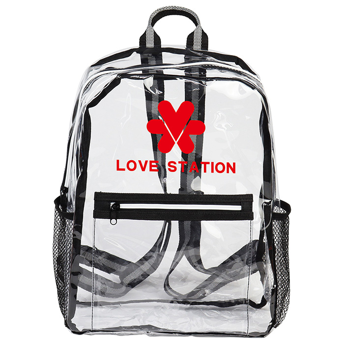 Diamond Clear Backpack with Logo
