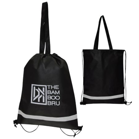 Double Feature Non-Woven Sports Drawstring Tote Bag with Logo