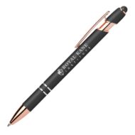 Promotional Ellipse Softy Rose Gold Metallic with Stylus - Laser Engraving with Logo