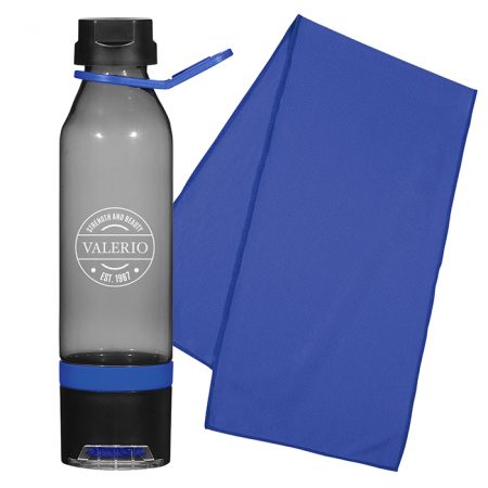 Custom Logo Energy Sports Water Bottle with Cooling Towel 22oz