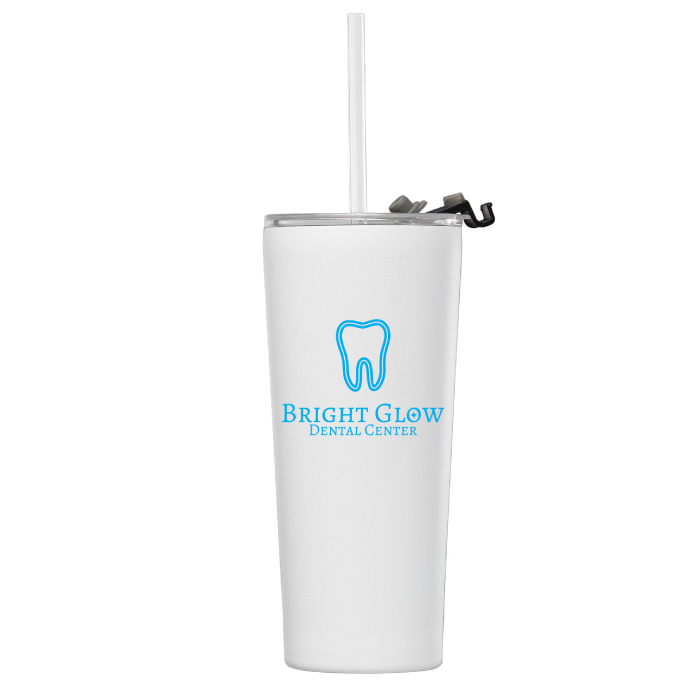 Custom Logo Excalibur Stainless Steel Insulated Tumbler with Straw 22oz - 1 Color