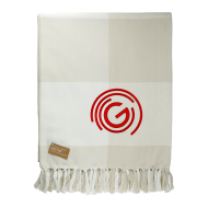 Custom Logo Field & Co® Organic Cotton Check Throw Blanket