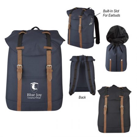 Promotional Custom Logo Flap Drawstring Backpack