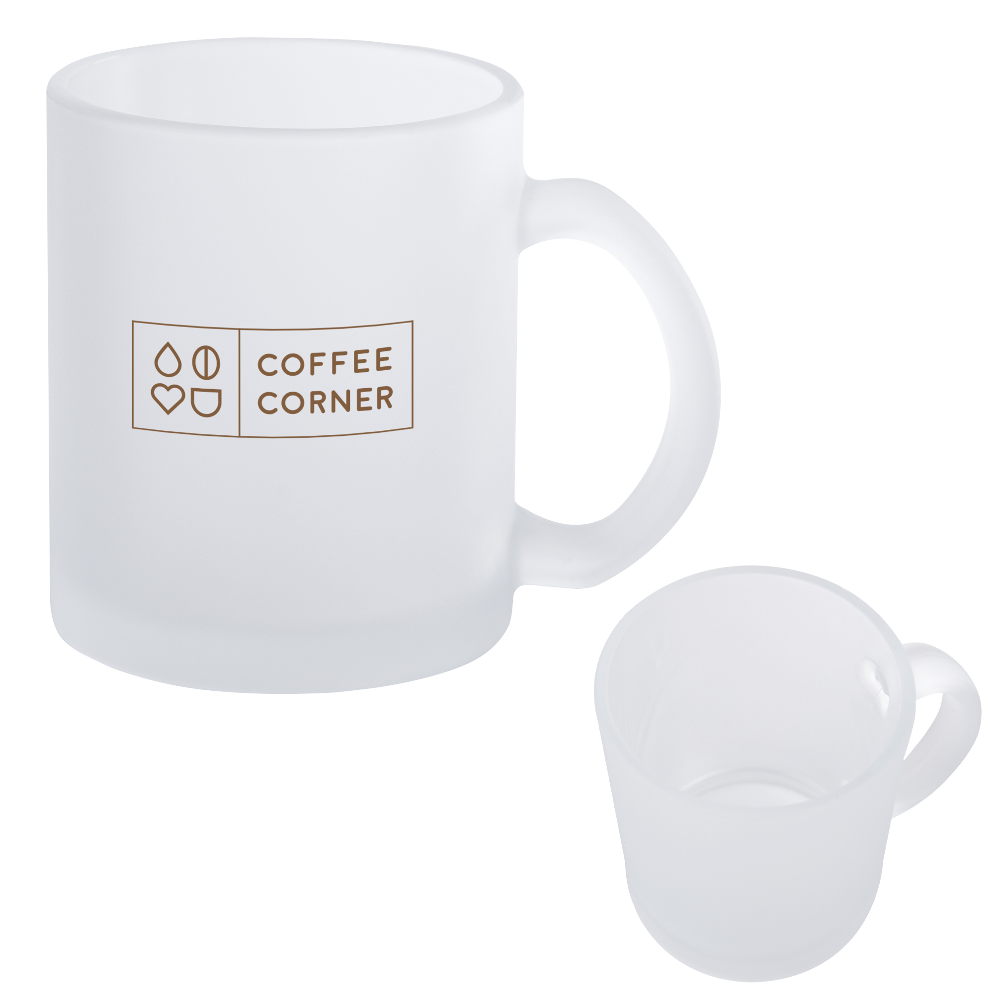 Branded Frosted Glass Mug with Custom Logo