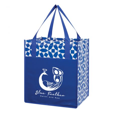 Custom Geometric Non-Woven Shopping Tote Bag