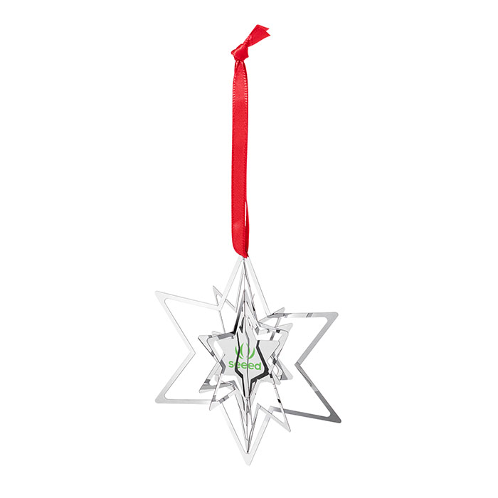 Glittering Celebrate Star Pop Out Ornament with Logo