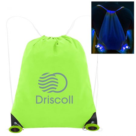 Custom Logo Go & Glow LED Drawstring Bag