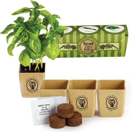Custom Imprinted Growpot Eco-Planter Herb 3-Pack