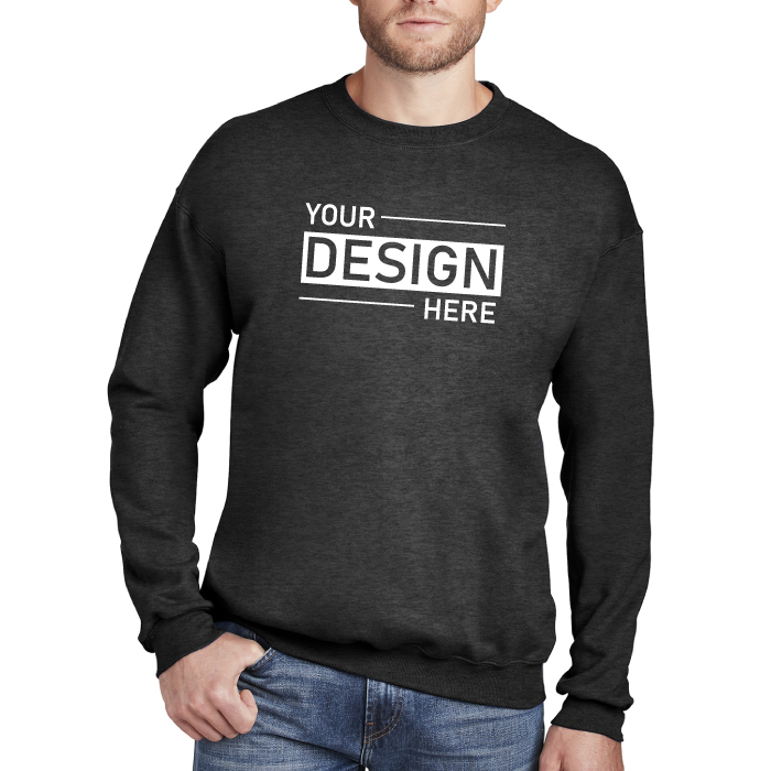 Custom Hanes® Ultimate Cotton® Crewneck Sweatshirt with Logo - Progress  Promotional Products