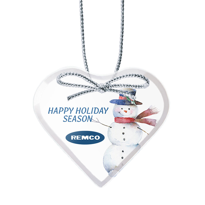 Heart Crystal Starfire Holiday Ornament – Full Color with Logo