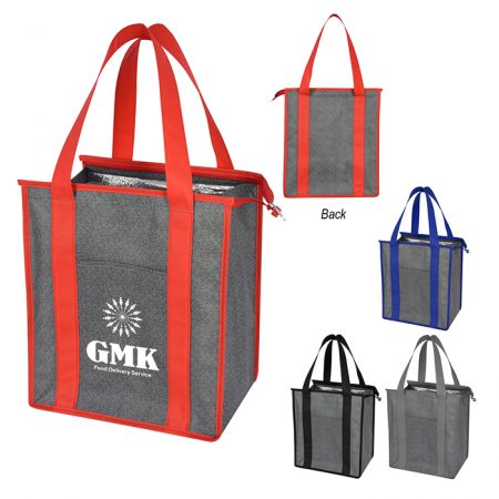 Custom Heathered Non-Woven Cooler Tote Bag with Logo
