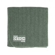 Custom Logo Heathered Shawl Blanket with Button