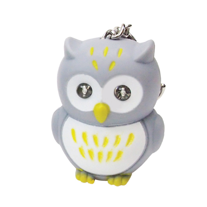 Promotional Hoot Owl LED Light Key Chain with Logo