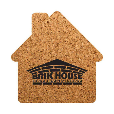 House Shape Cork Coaster Custom Logo