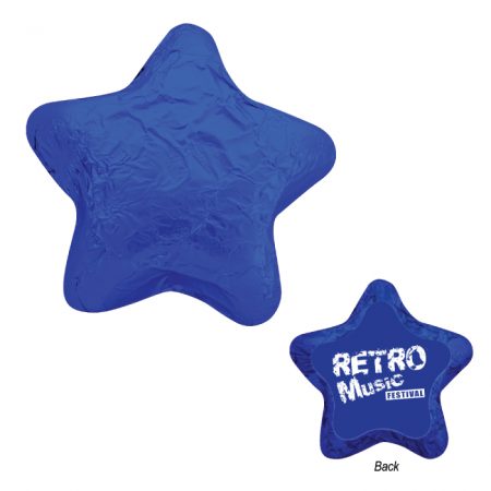 Custom Chocolate Stars Individually Wrapped in Foil with Logo