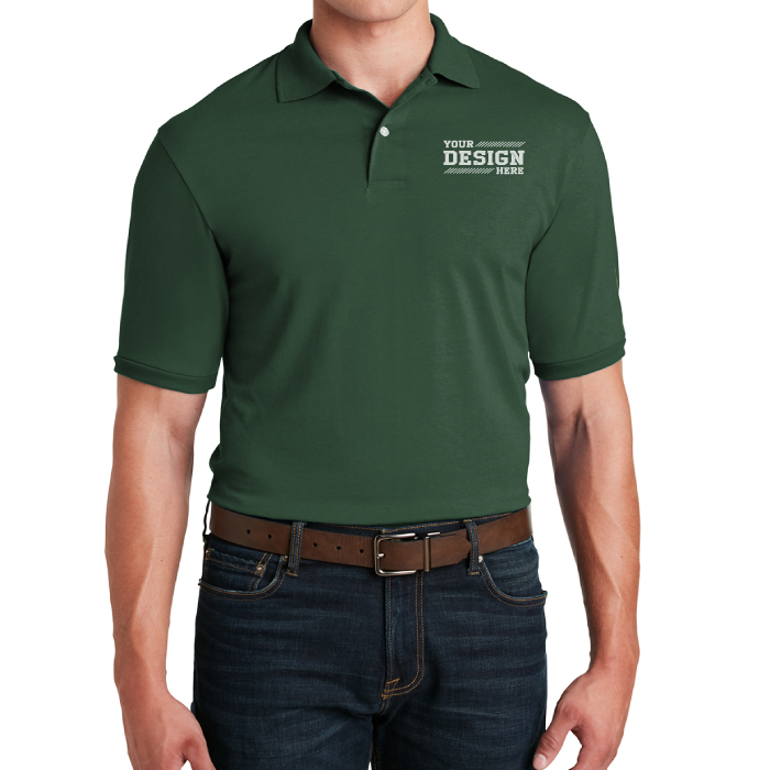 Custom Branded Jerzees® SpotShield™ Men's Jersey Knit Sport Polo Shirt with Logo