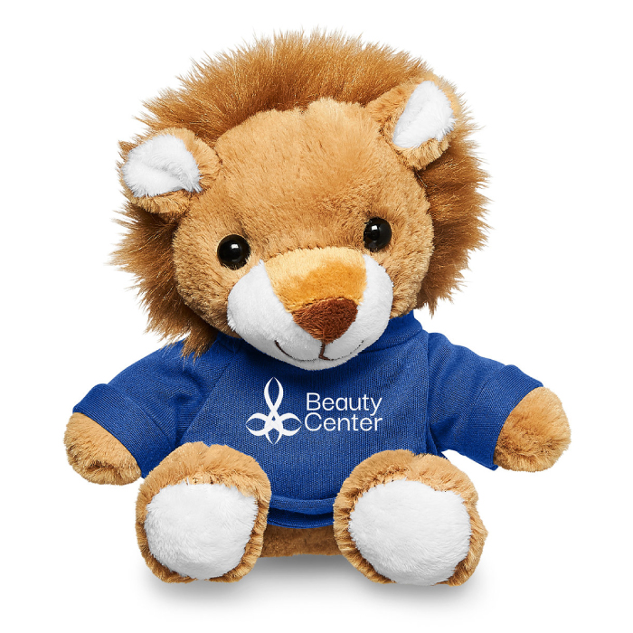 Custom Promotional Lion Stuffed Plush Toy 7″ with Printed Logo