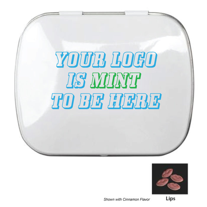 Promotional Logo Lip Shaped Mints in Tin