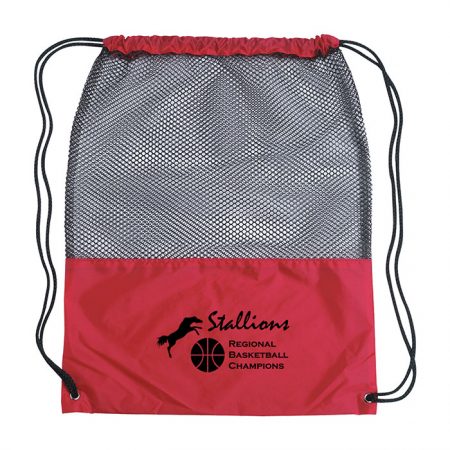 Custom Logo Promotional Mesh Sports Drawstring Bag