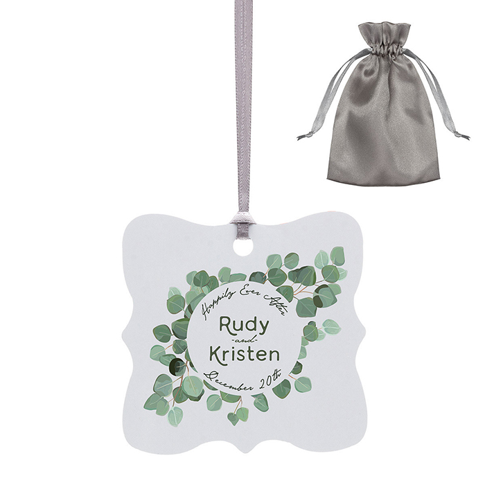 Metal Square Holiday Ornament with Logo