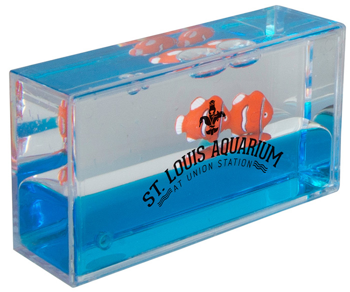 Mini Clownfish Liquid Wave Paperweight with Logo