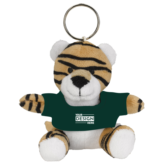 Imprinted Mini Tiger Stuffed Plush Toy Key Chain with Logo