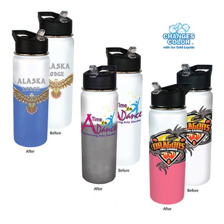 Promotional Custom Mood Color Change Stainless Steel Water Bottle 26oz - Full Color