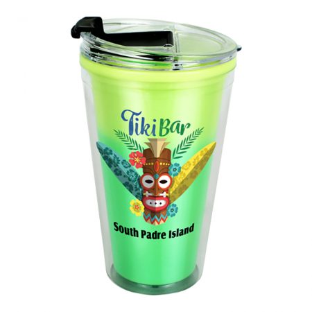 Custom Mood Color Change Victory Acrylic Travel Tumbler with Flip Top Lid - Full Color Logo