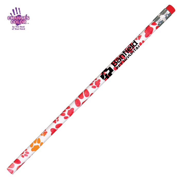Custom Mood Paw Print Pencils with Logo